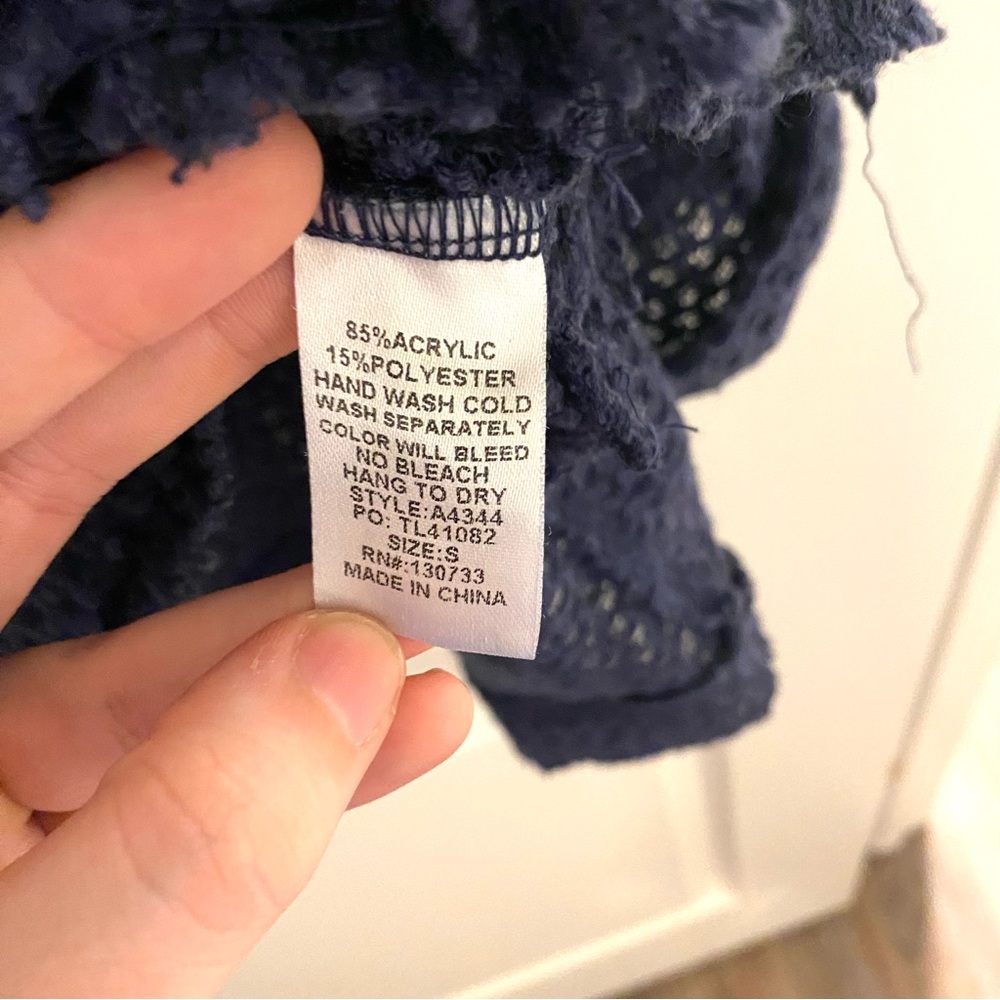 Umgee Navy Blue Waffle Knit Blouse - Picture 5 of 5